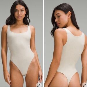 Lululemon WunderMost Nulu Square Neck Bodysuit Color Mojave Tan Size L NWT